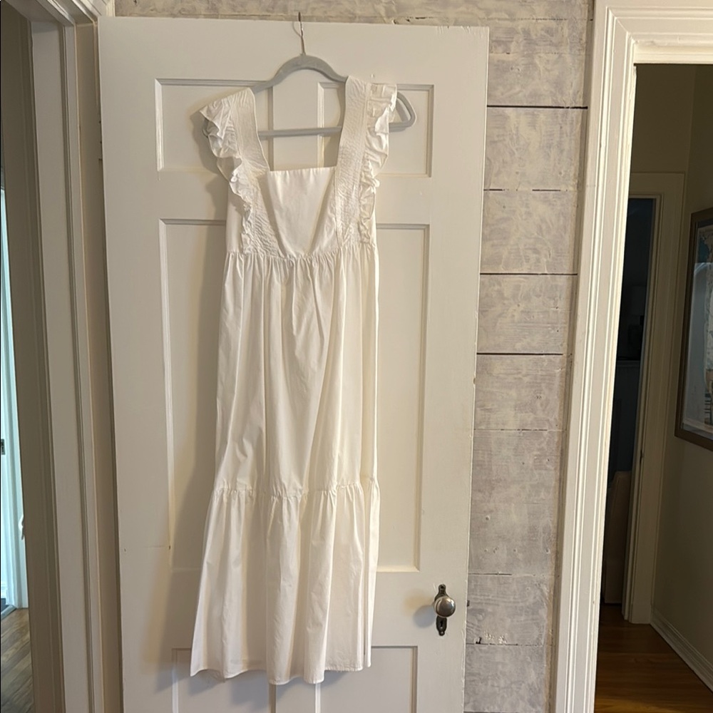 White Ruffled Sleeveless Dress